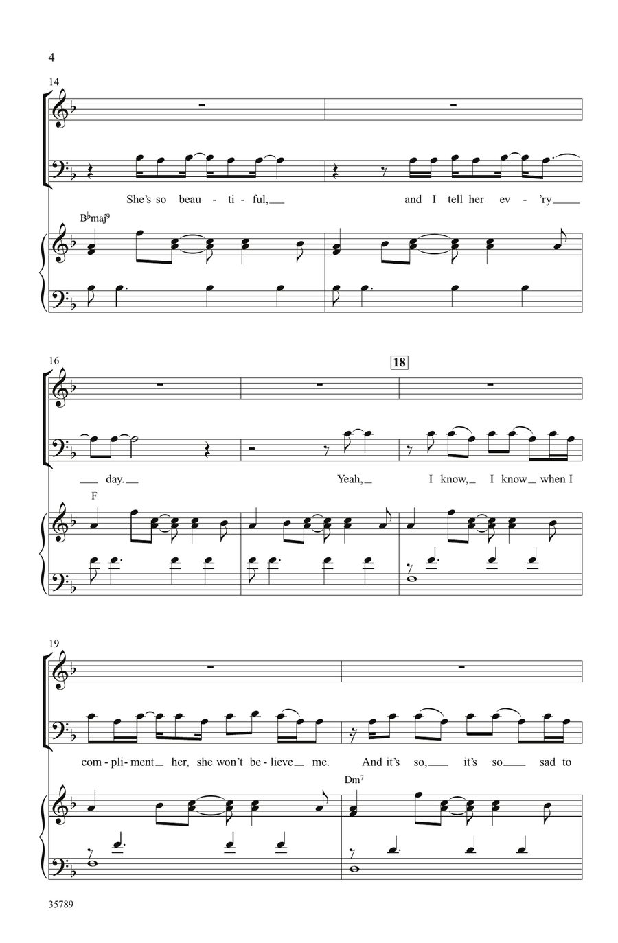 Just the Way You Are (Amazing) by Bruno Mars 4-Part - Digital Sheet Music page 3