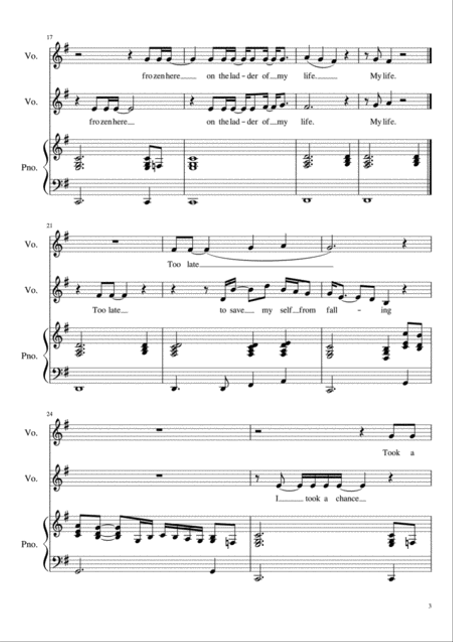 Don't Let The Sun Go Down On Me Vocal Duet scores gallery preview page 3