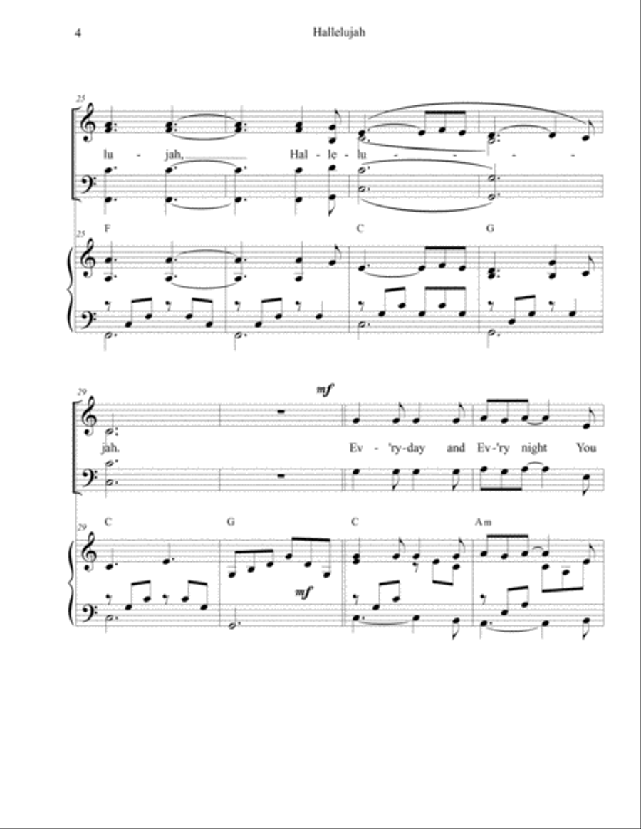 Hallelujah Hallelujah 4-Part scores gallery preview page 4