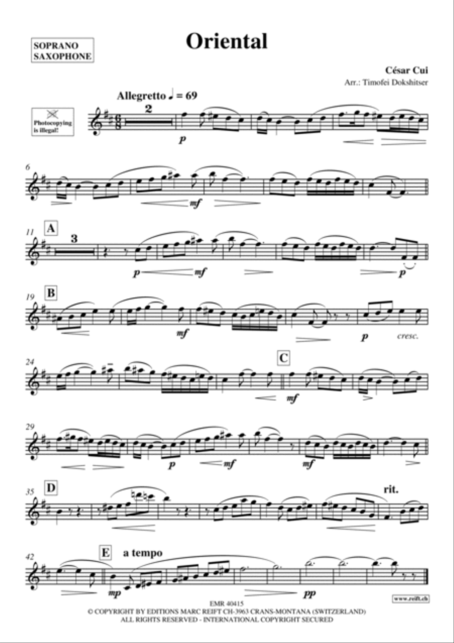 Oriental Soprano Saxophone scores gallery preview page 2