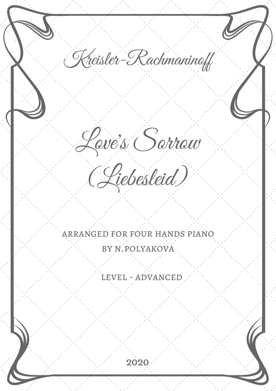 Love's Sorrow (Liebesleid) | Kreisler-Rachmaninoff (piano four hands) Piano Duet scores gallery preview page 1