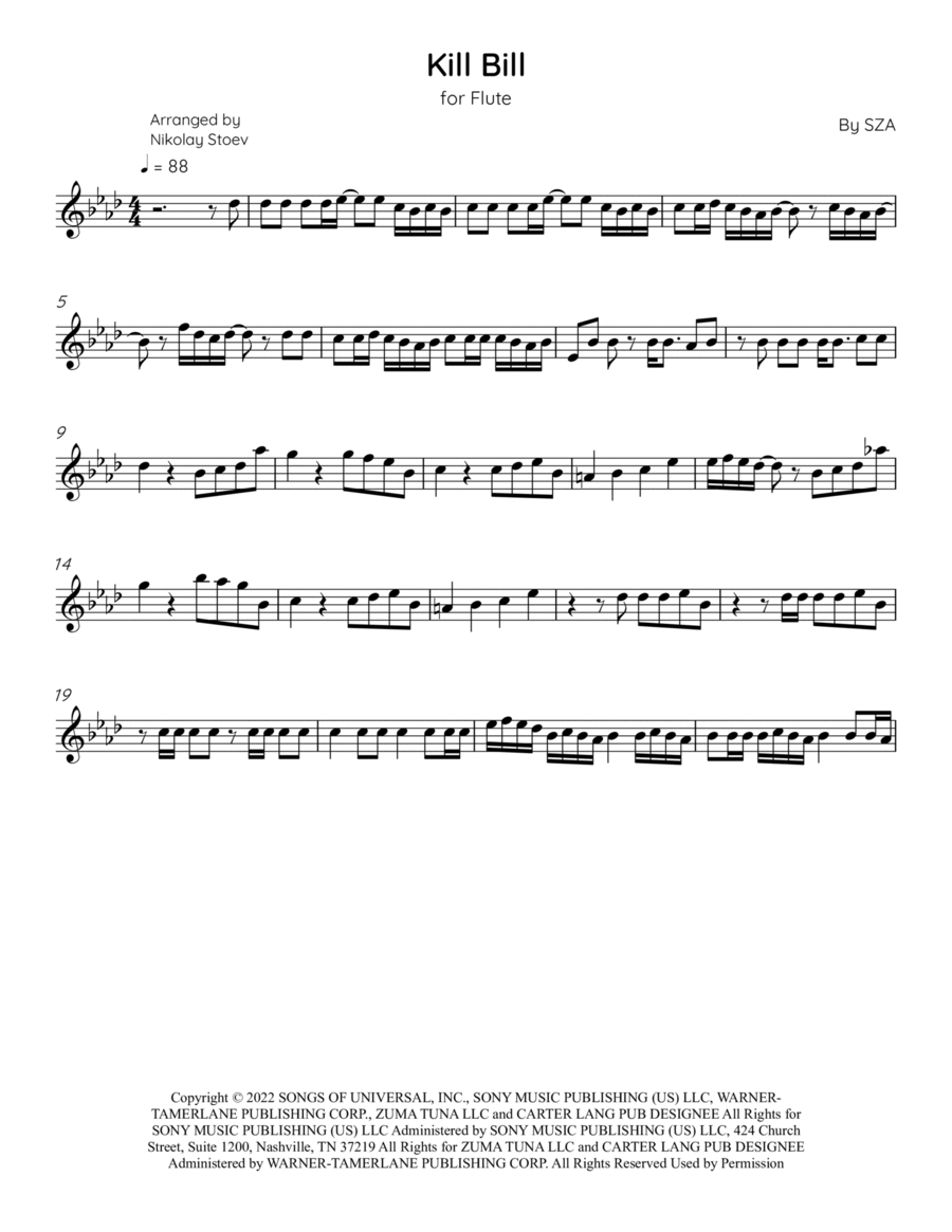 Kill Bill Flute Solo scores gallery preview page 1