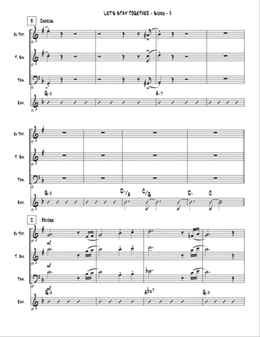 Let's Stay Together Tenor Saxophone scores gallery preview page 3