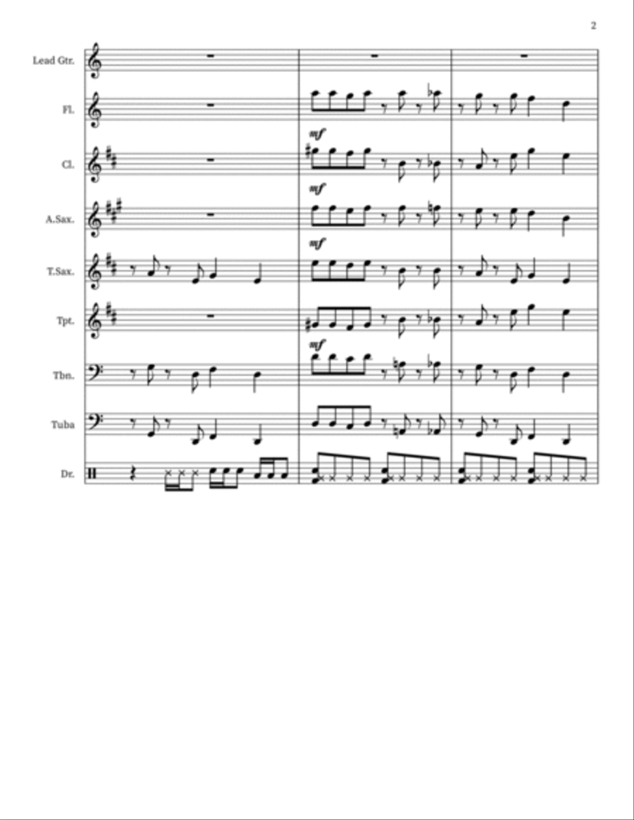 Sunshine Of Your Love Sunshine Of Your Love Marching Band scores gallery preview page 2