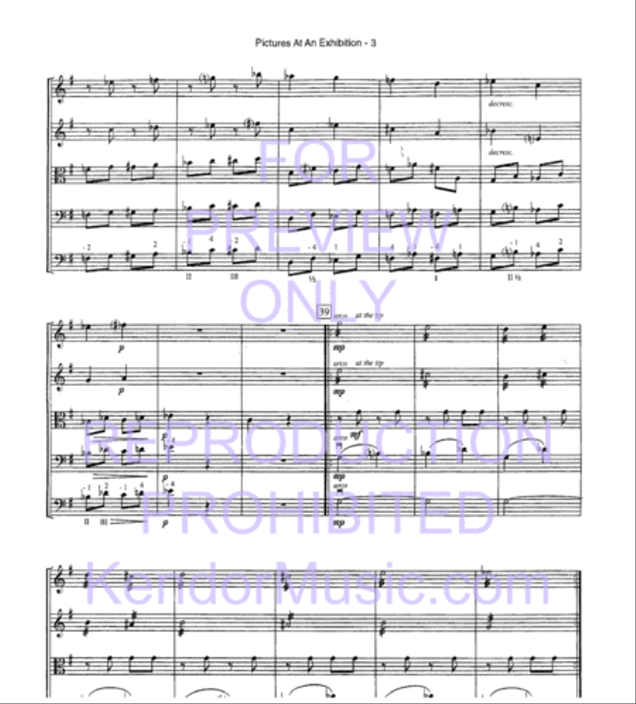 Pictures At An Exhibition String Orchestra scores gallery preview page 6