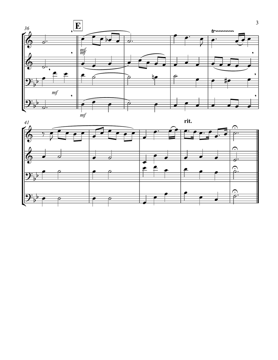 Bist Du Bei Mir (Brass Quartet - 2 Trumpets, 2 Trombones) Brass Ensemble scores gallery preview page 3