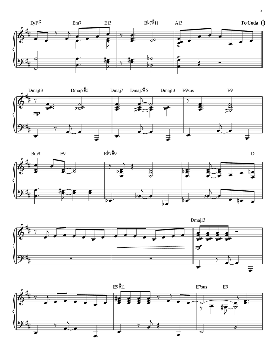 O Pato (The Duck) [Jazz version] (arr. Brent Edstrom) Piano Solo scores gallery preview page 3