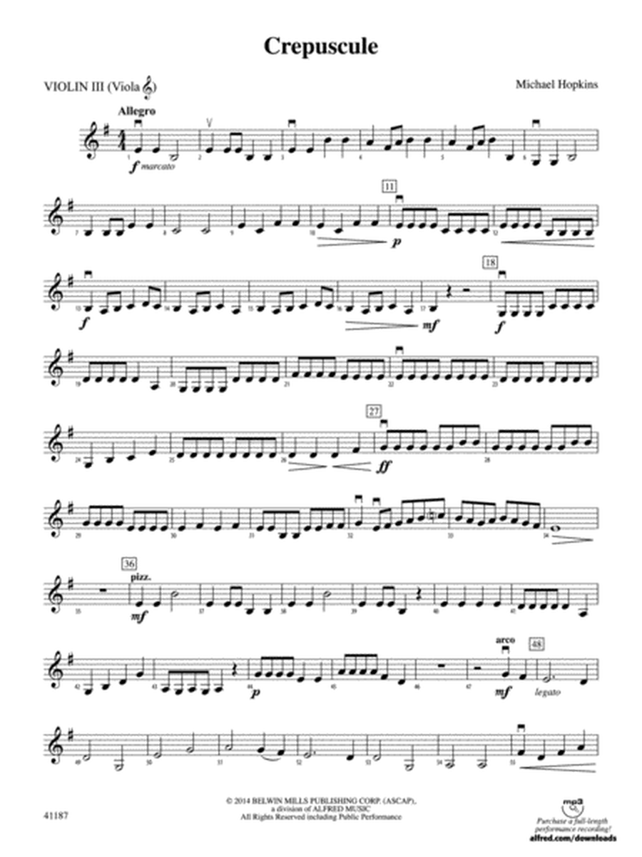 Crepuscule: 3rd Violin (Viola [TC])