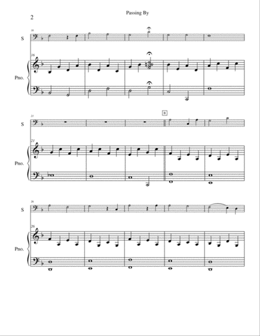 Passing By Piano scores gallery preview page 2