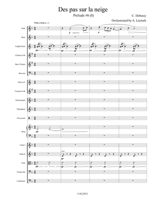 C. Debussy: The Complete Preludes, #6 (I),"Des pas sur la neige", Orchestrated by A. Leytush