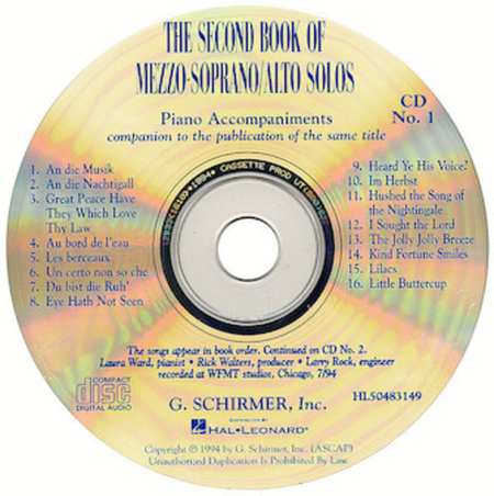 The Second Book of Mezzo-Soprano/Alto Solos by Various Mezzo-Soprano Voice - Sheet Music
