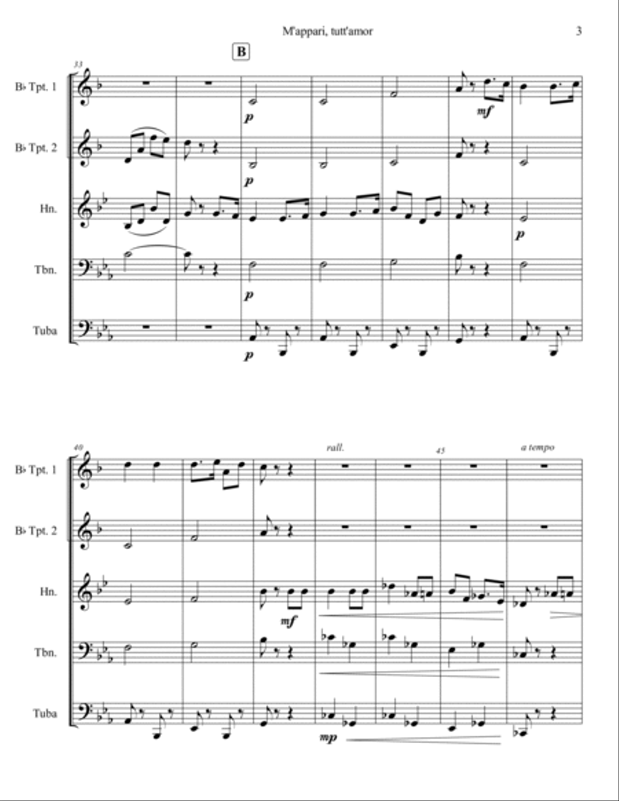 M'appari tutt' amor (“Mostly Martha”) Brass Ensemble scores gallery preview page 4