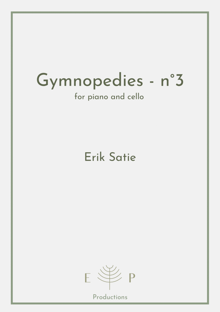 Gymnopedie - n°3 for cello and piano Piano scores gallery preview page 1