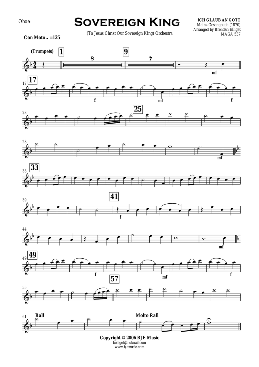 Sovereign King - Trumpet Trio and Orchestra Score and Parts PDF Trumpet Trio scores gallery preview page 4