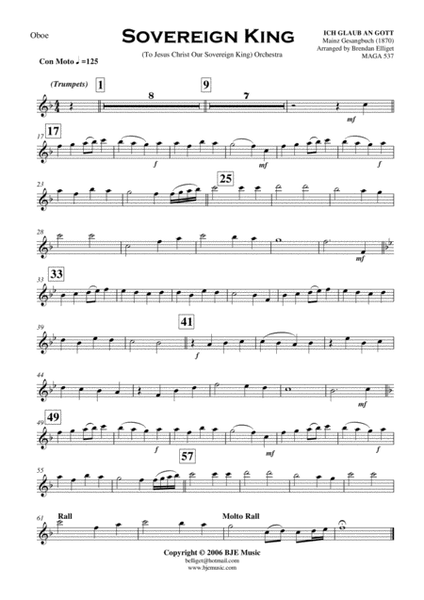 Sovereign King - Trumpet Trio and Orchestra Score and Parts PDF image number null