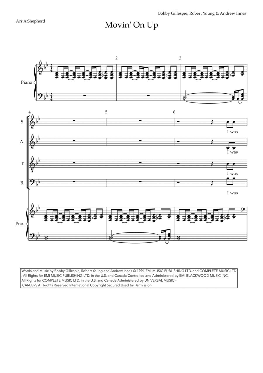 Movin' On Up 4-Part scores gallery preview page 1