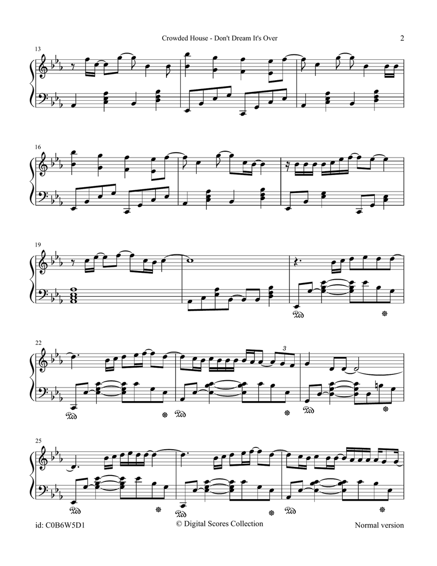 Don't Dream It's Over Don't Dream It's Over Piano Solo scores gallery preview page 2