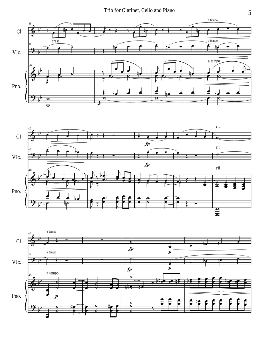 Clara Schumann Trio for clarinet, cello, and piano Piano Trio scores gallery preview page 5