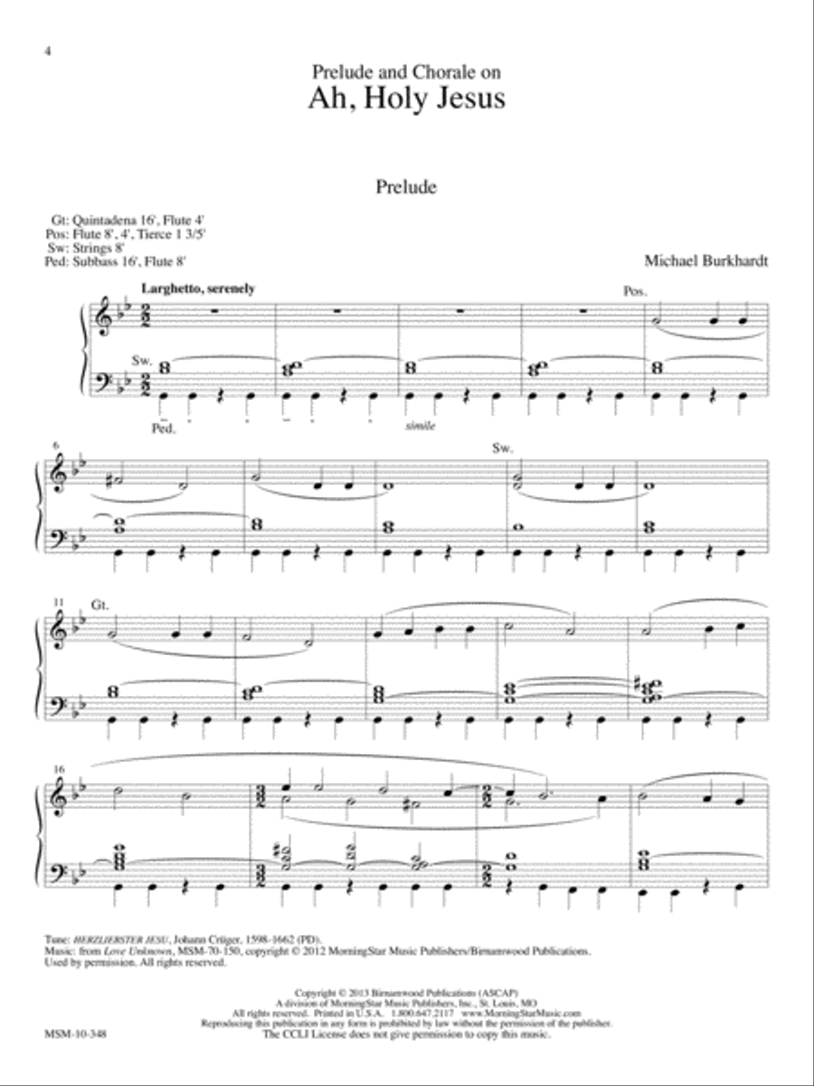 Ah, Holy Jesus Organ scores gallery preview page 3