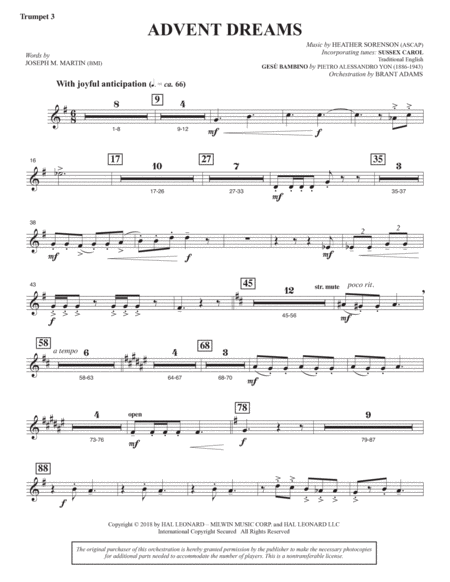 Christmas Dreams (A Cantata) - Bb Trumpet 3