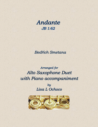 Andante JB 1:62 for Alto Saxophone Duet with Piano