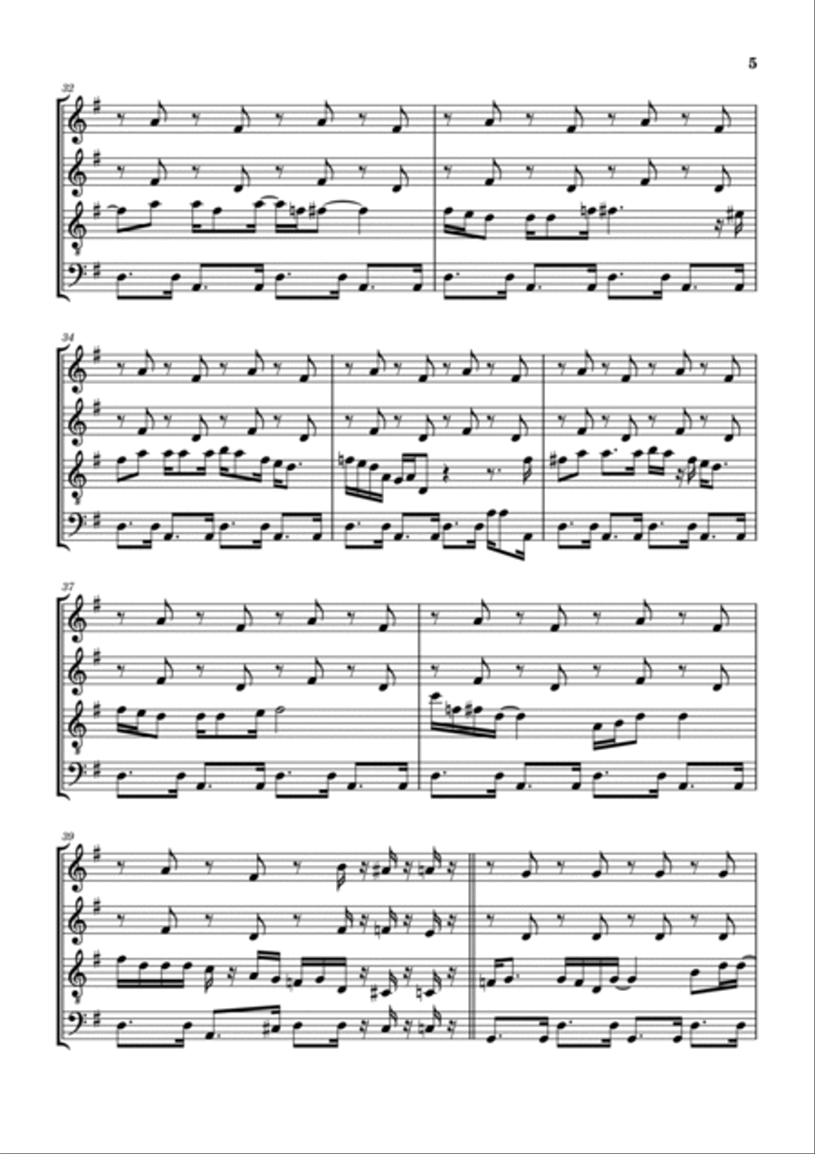 Long Haired Country Boy Long Haired Country Boy Woodwind Quartet scores gallery preview page 6