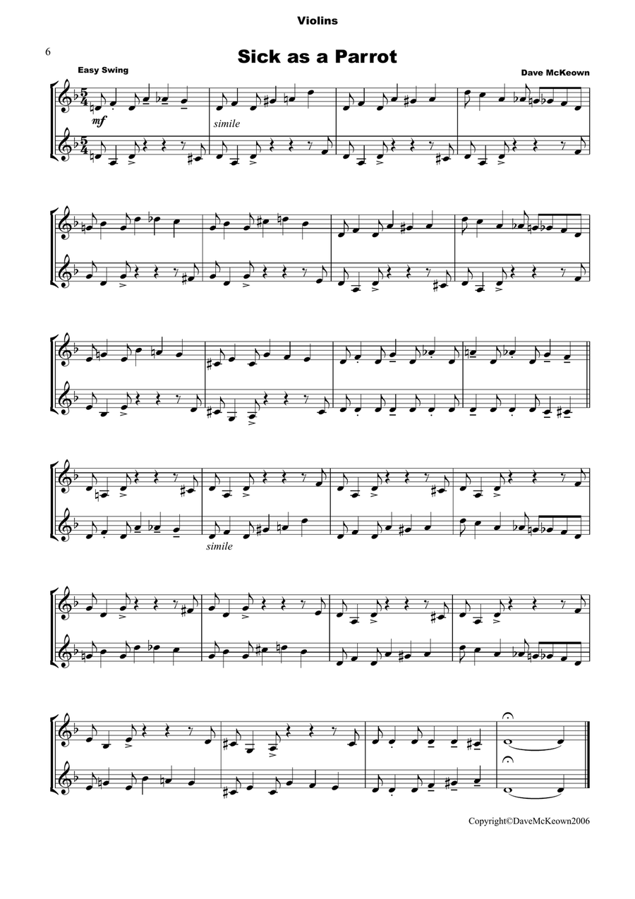10 Blues Duets for Violin String Duet scores gallery preview page 6