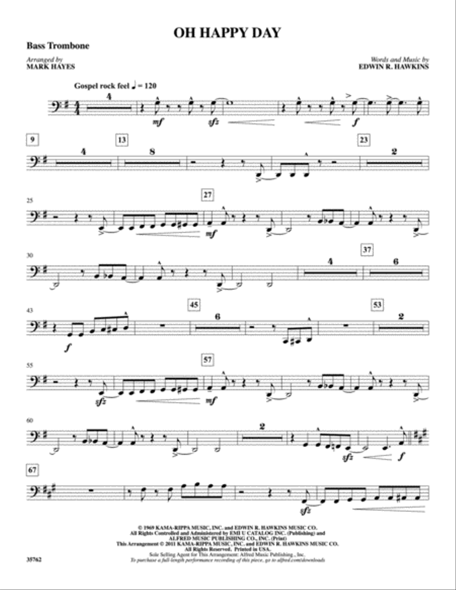 Oh Happy Day: 3rd Trombone Trombone scores gallery preview page 1