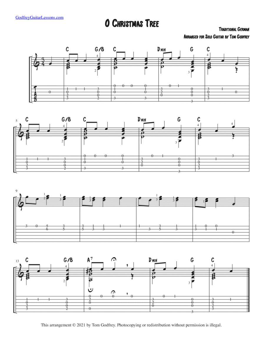 O Christmas Tree Acoustic Guitar scores gallery preview page 1