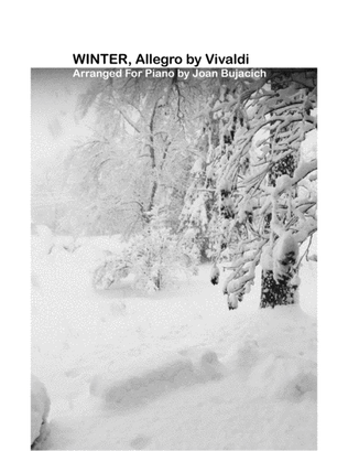 Book cover for Winter, Allegro by Vivaldi for Piano, Arranged by Joan Bujacich