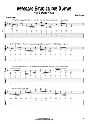 Arpeggio Studies for Guitar - The G Minor Triad