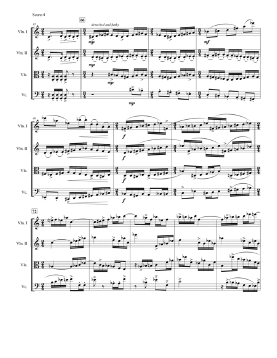 Stretto: Variations for String Quartet String Quartet scores gallery preview page 5