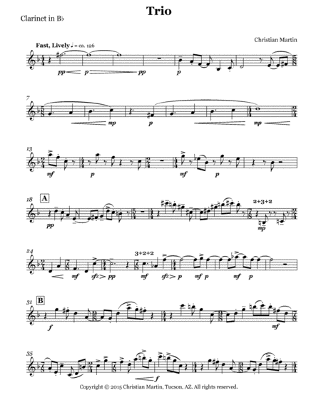 Trio (Clarinet Part)