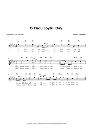 O Thou Joyful Day (Key of A-Flat Major)