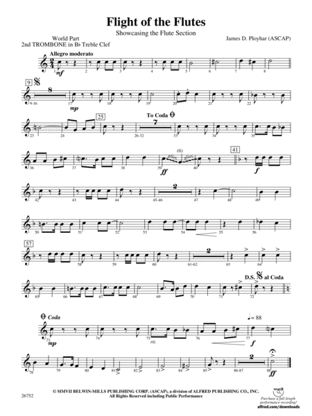 Flight of the Flutes (Showcasing the Flute Section): (wp) 2nd B-flat Trombone T.C.