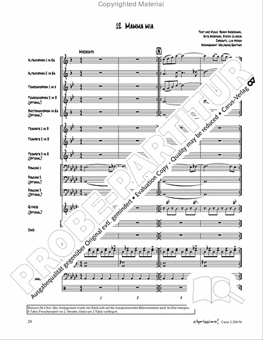 Chorissimo. Instrumentale Begleitarrangements fur Small Bigband, Vol. 3 Big Band scores gallery preview page 22