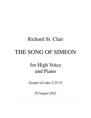THE SONG OF SIMEON for High Voice and Piano