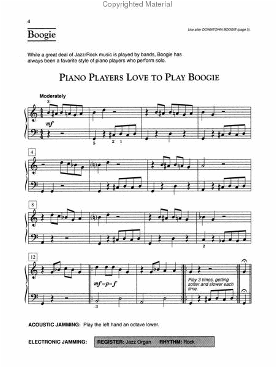 Alfred's Basic Jazz/Rock Course: Performance, Level 1 Piano Method scores gallery preview page 2