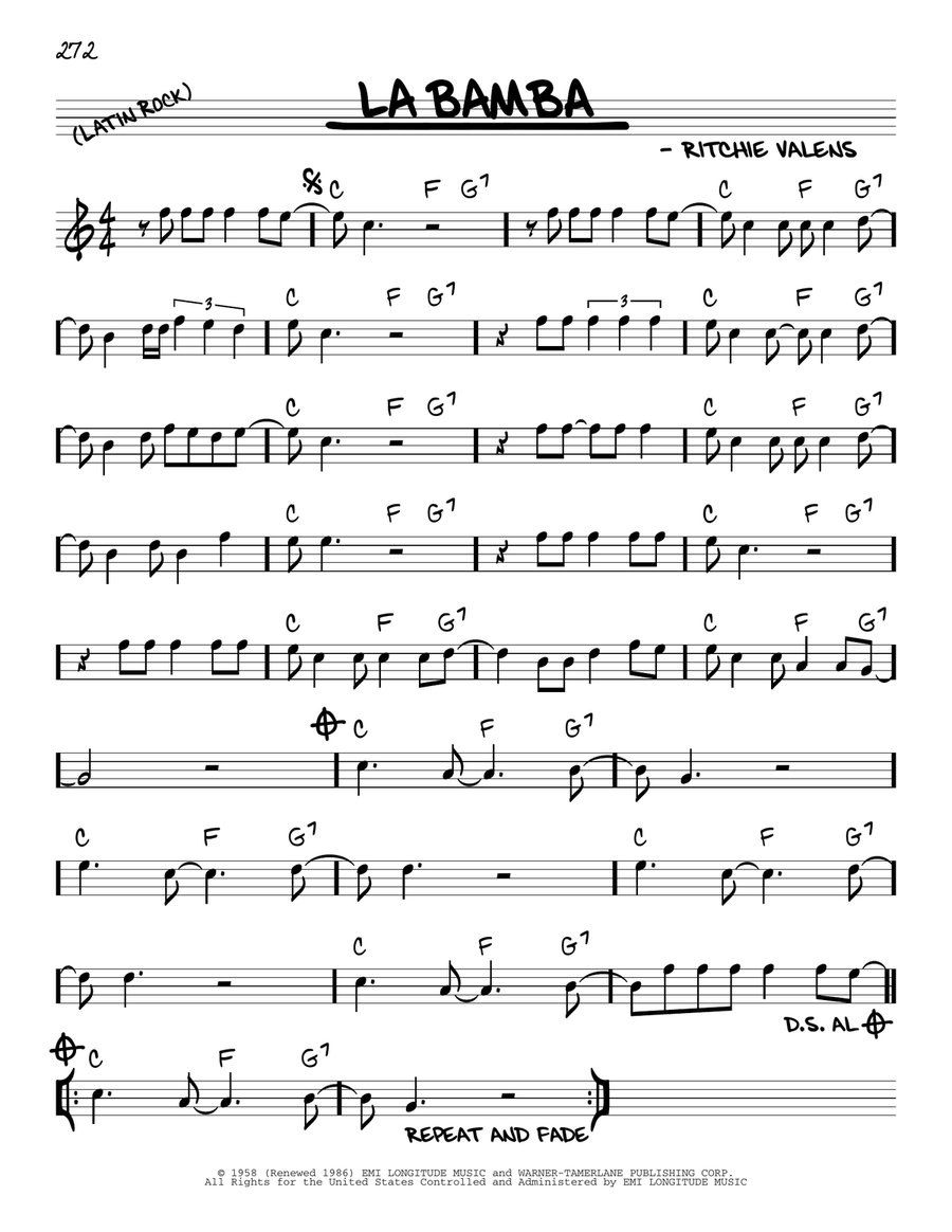La Bamba Piano scores gallery preview page 1