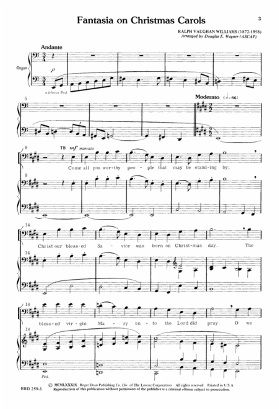 Fantasia on Christmas Carols 4-Part scores gallery preview page 4