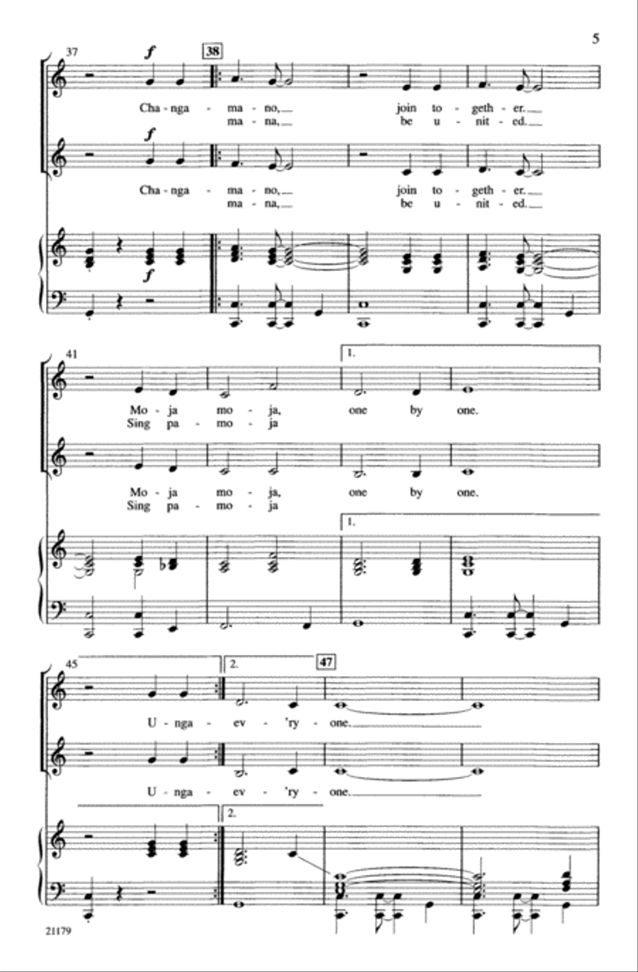 Changamano (Join Together-Swahili) Choir scores gallery preview page 4