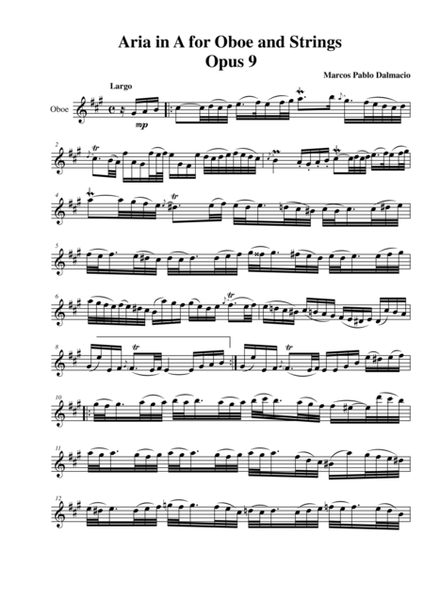 Aria for Oboe and Strings Opus 9 (PARTS)