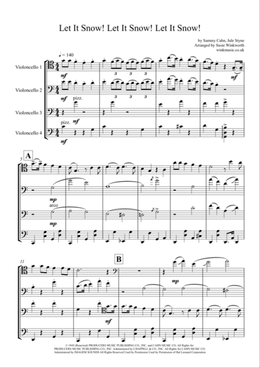 Let It Snow! Let It Snow! Let It Snow! String Quartet scores gallery preview page 3
