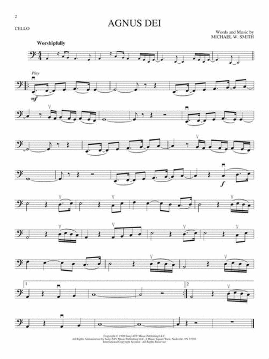 Worship Favorites Cello scores gallery preview page 4