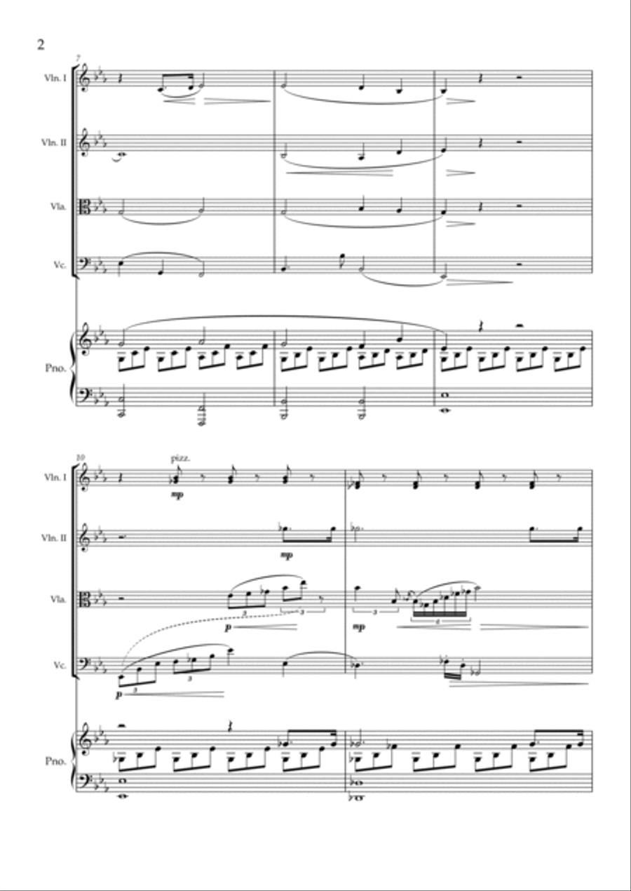 Sonata quasi una Fantasia (arrangement for Piano Quintet) Piano Quintet scores gallery preview page 3