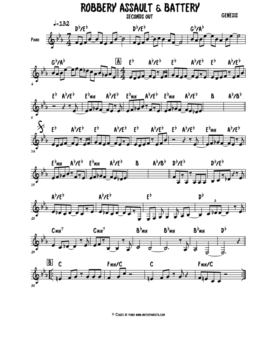 Robbery, Assault And Battery Piano Solo scores gallery preview page 1