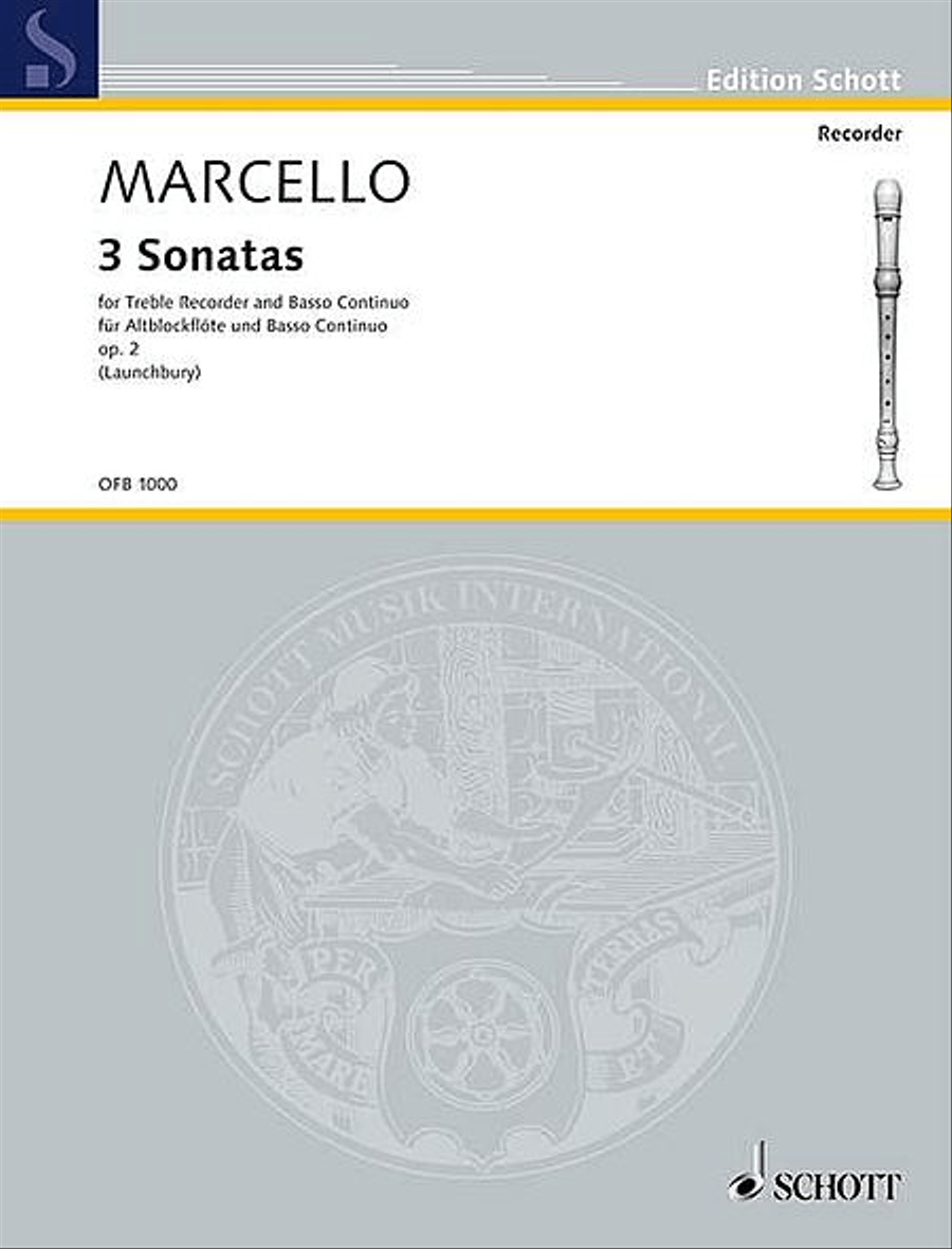 3 Recorder Sonatas, Op. 2 Alto Recorder scores gallery preview page 1