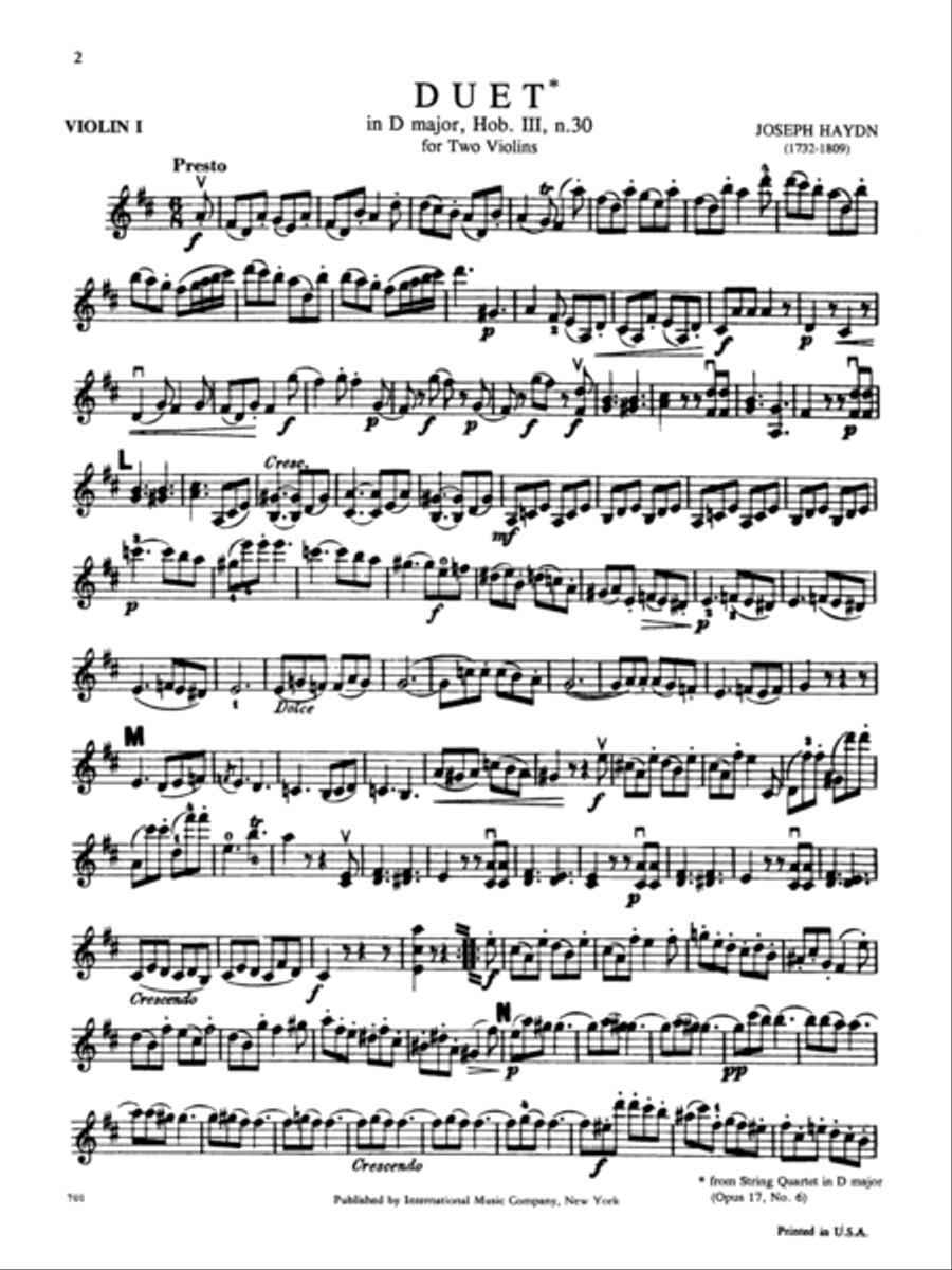 Duet In D Major, Opus 102 Violin scores gallery preview page 2