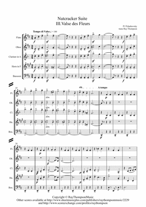 Book cover for Tchaikovsky: Casse-Noisette: Nutcracker Suite III. Valse des Fleurs - wind quintet