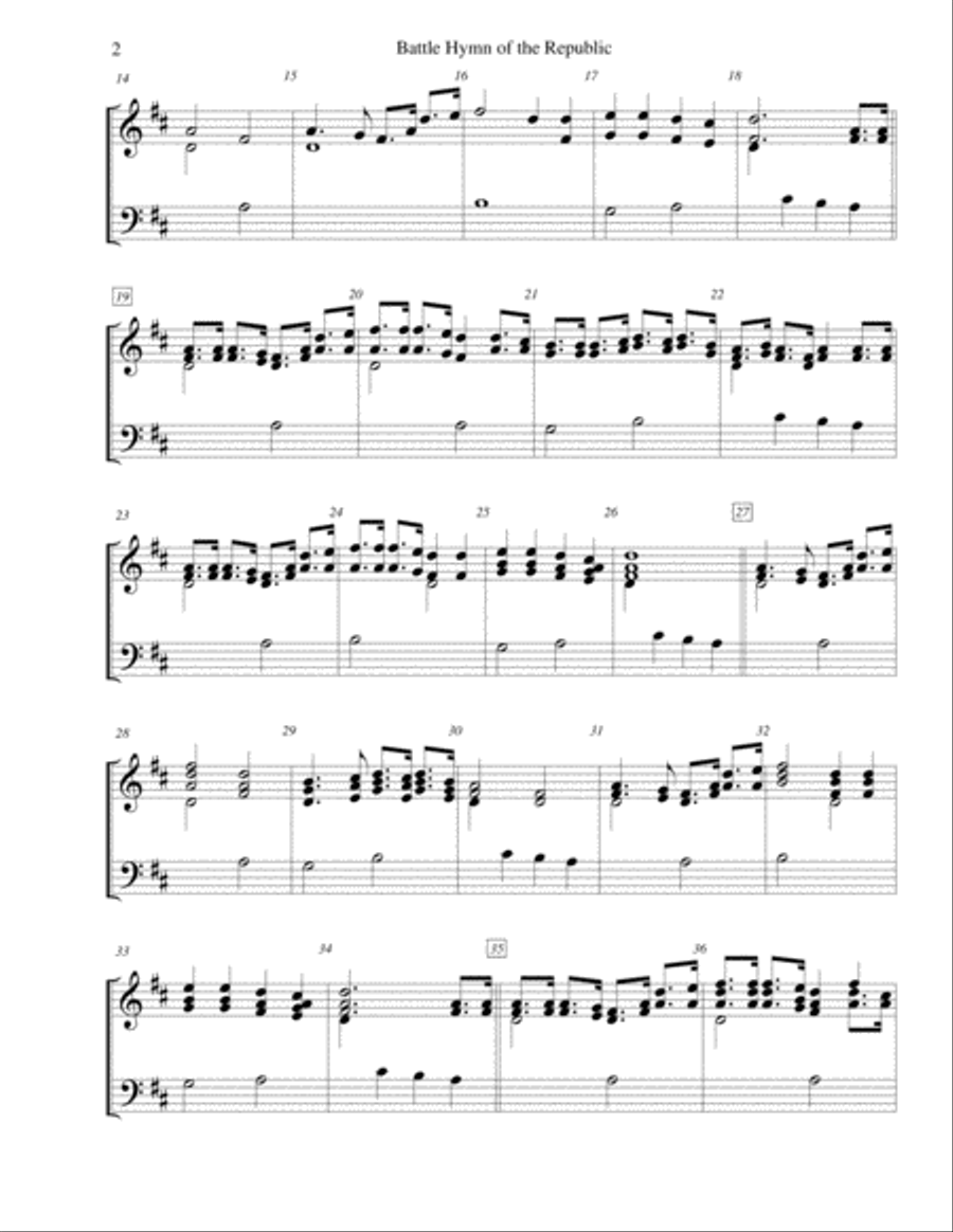 Battle Hymn of the Republic - for 2-octave handbell choir 2-Octaves scores gallery preview page 2